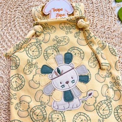  Jardineira Nózinho - Leão Índio Juba Colorida - Amarelo e Verde